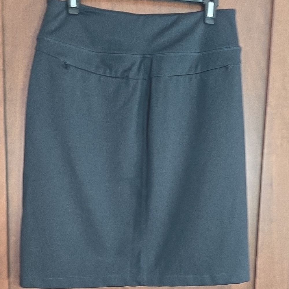 Duluth Trading Co Size 8 Wide Waist Band Black Stretchy Pencil Skirt - Picture 4 of 10